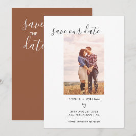 ボーホテラコッタの結婚式写真を使ったSave The Date セーブザデート
