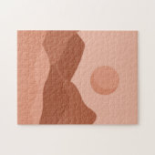 ボーホテラコッタの風景 山と月と太陽 ジグソーパズル (横)