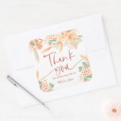ボーホテラコッタ手描きウェディングサンクスノート スクエアシール (封筒)