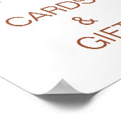 ボーホテラコッタ オレンジ色の花の ブライダルシャワー ポスター (角)