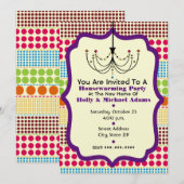 ボーホドット ファンキーシャンデリア 新築祝いパーティー 招待状 (正面/裏面)