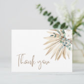 ボーホドライパームリーフブーケサンキューカード サンキューカード (スタンド正面)