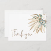 ボーホドライパームリーフブーケサンキューカード サンキューカード (正面/裏面)