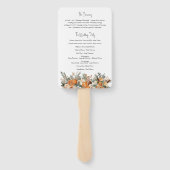 ボーホドライ柑橘類のグリーンリーウェディングプログラムファン ハンドファン (裏面)