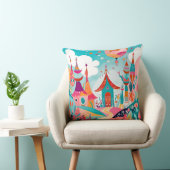 「ボーホドリームスケープ抽象芸術イラストレーションクッション」 クッション (椅子)