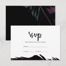 ボーホナイトブラックと羽毛結婚式RSVP