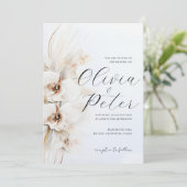 ボーホニュートラルフローラ結婚式招待状 招待状 (スタンド正面)
