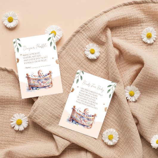 ボーホバシネットベイビーシャワー エンクロージャーカード