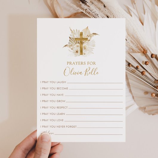 ボーホバプテスマ祈りの言葉カード祈りベビーカード インビテーションポストカード