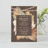 ボーホパンパスグラスドライパームウッドブライダルシャワー 招待状 (スタンド正面)