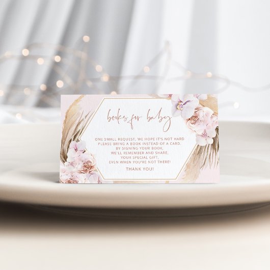 ボーホパンパスグラスブックベビーチケット エンクロージャーカード