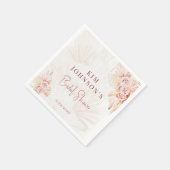 ボーホパンパスグラス ブライダルシャワー モダン ボヘミア スタンダードカクテルナプキン (角)