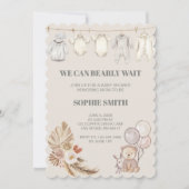 ボーホパンパスベイビーシャワーを待つことができる 招待状 (正面)