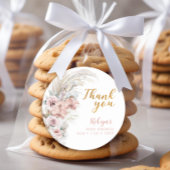 ボーホパンパスベイビーシャワーテンプレート/サンキューステッカー ラウンドシール