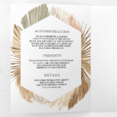 ボーホパンパリースドライパームウッド3 結婚 in 1's 三つ折り招待状 (内部最初)