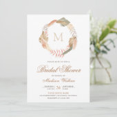 ボーホパンパリース乾燥パーム離れブライダルシャワー 招待状 (スタンド正面)