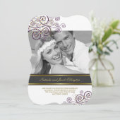 ボーホパープルスパイラル写真結婚発表 招待状 (スタンド正面)