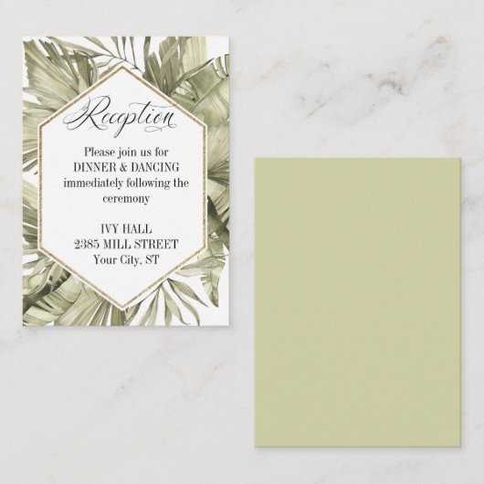 ボーホパーム結婚リーフのフレーム エンクロージャーカード (正面/裏面)