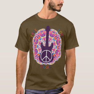 ボーホヒッパイピースラブレトロ音楽 Tシャツ