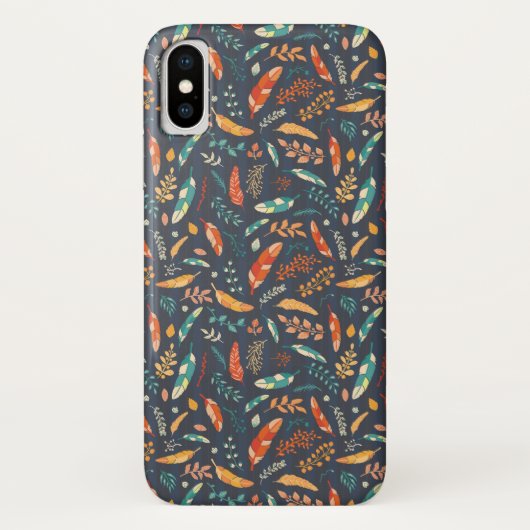 ボーホヒッピー羽毛パターン Case-Mate iPhoneケース (裏面)