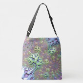 ボーホヒッピーGroovy光沢のあるレインボーカラフルフラクタル クロスボディバッグ (裏面)