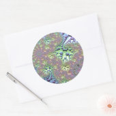 ボーホヒッピーGroovy光沢のあるレインボーカラフルフラクタル ラウンドシール (封筒)