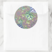 ボーホヒッピーGroovy光沢のあるレインボーカラフルフラクタル ラウンドシール (バッグ)