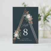 ボーホピラミッ結婚ドフローラのテーブル番号カード 招待状 (スタンド正面)