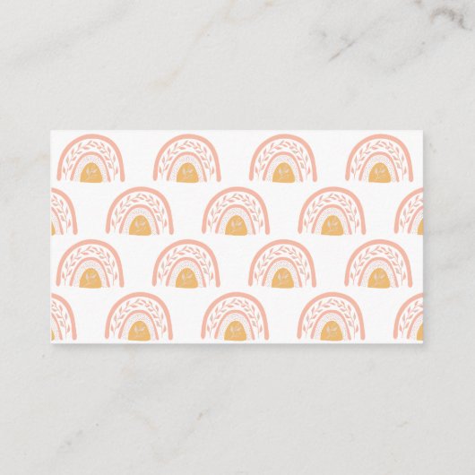 ボーホピンクのレインボーブックベビーエンクロージャカード エンクロージャーカード (裏面)