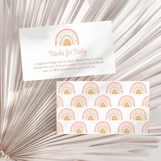 ボーホピンクのレインボーブックベビーエンクロージャカード エンクロージャーカード