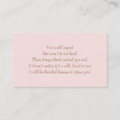 ボーホピンクパンパスグラスブックBABY GIRLカード エンクロージャーカード (裏面)