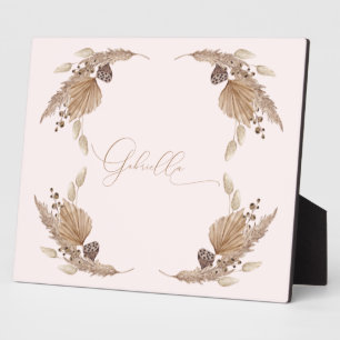 ボーホピンク名前をカスタムする卓上歯垢イーゼル フォトプラーク