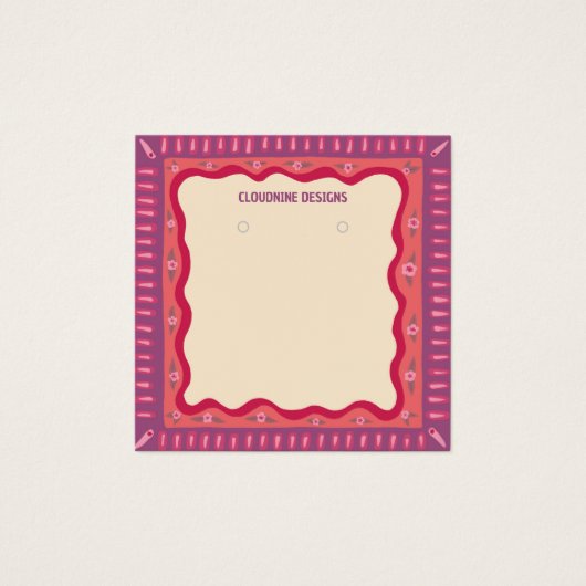 ボーホフレームイヤリングネックレスジュエリー表示カード (正面)