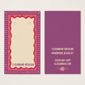 ボーホフレームイヤリングネックレスジュエリー表示カード (正面&裏面)