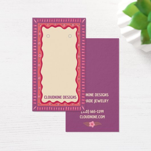 ボーホフレームイヤリングネックレスジュエリー表示カード (デスク)