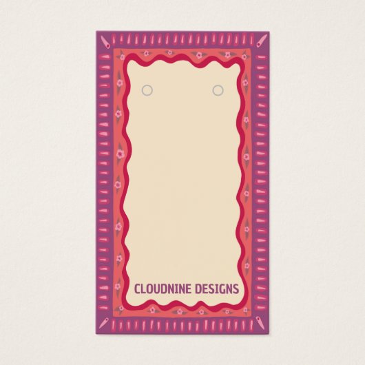 ボーホフレームイヤリングネックレスジュエリー表示カード (正面)