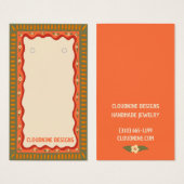 ボーホフレームイヤリングネックレスジュエリー表示カード (正面&裏面)