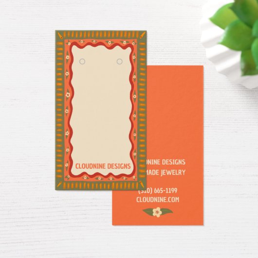 ボーホフレームイヤリングネックレスジュエリー表示カード (デスク)