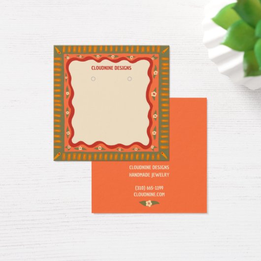 ボーホフレームイヤリングネックレスジュエリー表示カード (デスク)