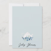 ボーホブルーフローラ茶ベビーが赤ちゃんシャワーを醸造している 招待状 (裏面)