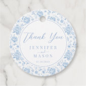 ボーホブルー磁器フローラ結婚ズ・サンキュー フェイバータグ (正面)