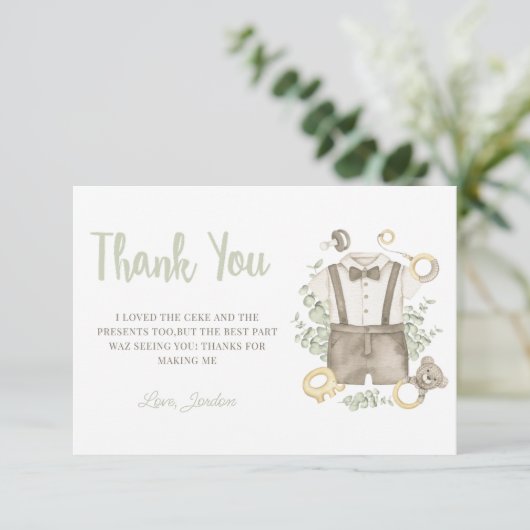 ボーホベイビーシャワーサンキューカード 招待状 (スタンド正面)