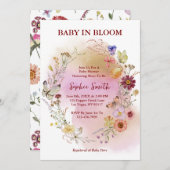ボーホベイビー 咲き誇る 野の花 水彩画 招待状 (正面/裏面)