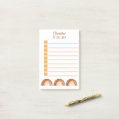 ボーホボヘミアンがレインボーをリストするかわいらし ポストイット (デスク上)