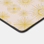 ボーホムーンスターズ太陽赤面ピンクパターン デスクマット (コーナー)