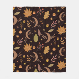 ボーホムーン紅葉模様 フリースブランケット