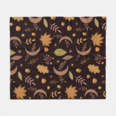 ボーホムーン紅葉模様 フリースブランケット (正面(横))