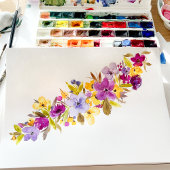 ボーホモダンな紫の花のレジストリ ブライダルシャワー エンクロージャーカード