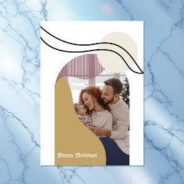 ボーホモダン アーチ 幾何学的なホリデー写真 シーズンカード