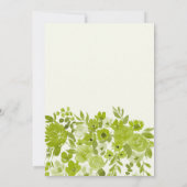 ボーホライムグリーンハンド色彩の鮮やかフローラブライダルシャワー 招待状 (裏面)
